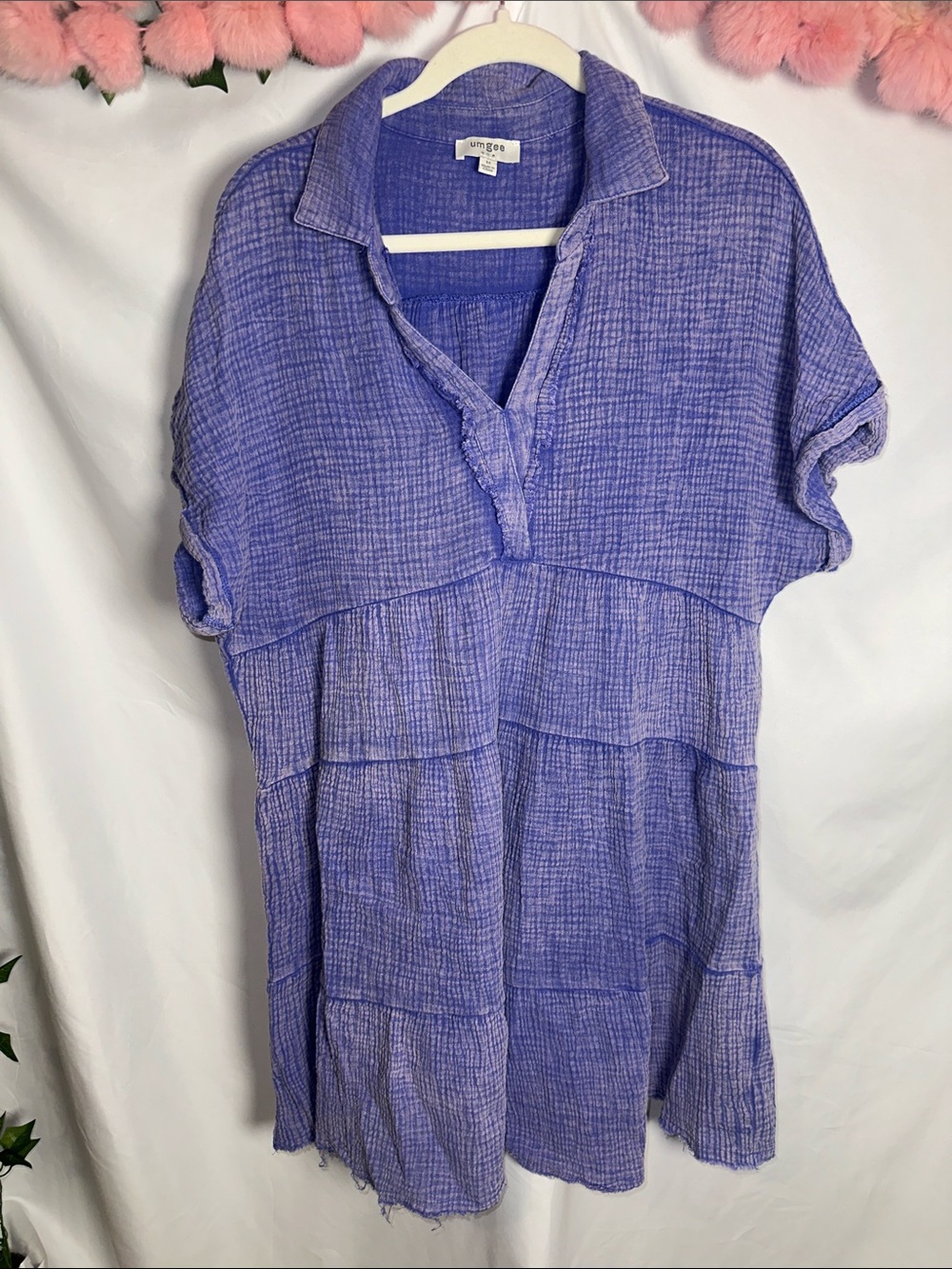 Umgee Lavender Tiered Gauze Tunic
